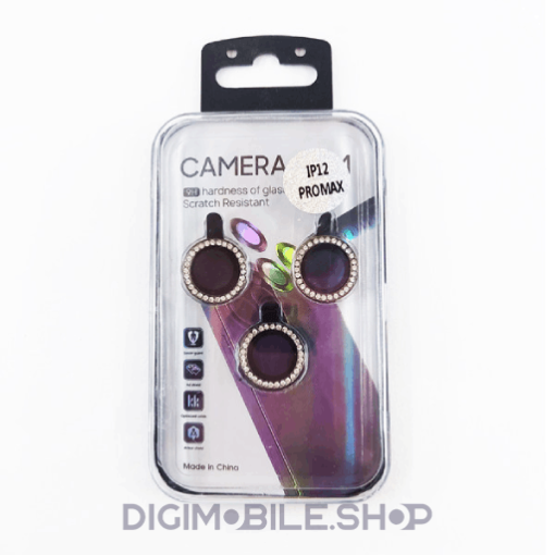 خرید محافظ لنز دوربین مدل رینگی نگین دار گوشی موبایل اپل IPHONE 12 PRO MAX در فروشگاه دیجی موبایل