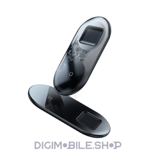 خرید شارژر بی سیم باسئوس مدل WXJK-A01 Simple 2 in 1 به همراه کابل تبدیل USB-C در فروشگاه دیجی موبایل