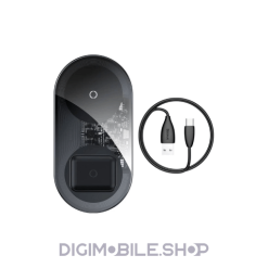 شارژر بی سیم باسئوس مدل WXJK-A01 Simple 2 in 1 به همراه کابل تبدیل USB-C در فروشگاه دیجی موبایل