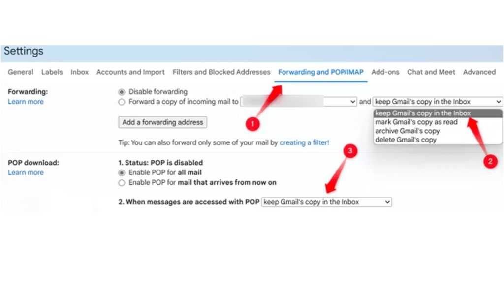 Forwarding and POP/IMAP - دیجی موبایل